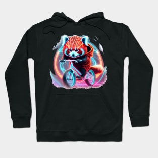 Red Panda Riding A Bike Hoodie